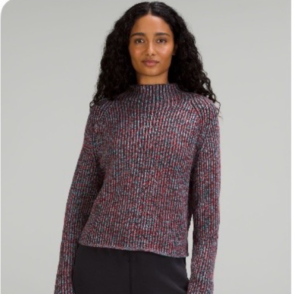 Lululemon cotton cashmere blend mock neck sweater